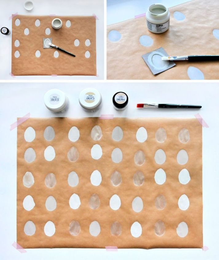 huevos de pascua de papel de embalar rellenos de caramelo y un envoltorio de regalo