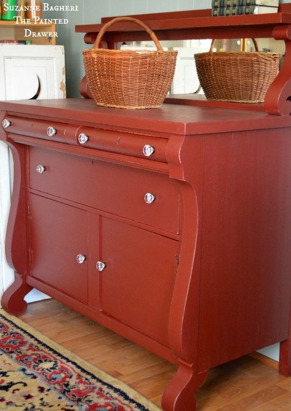 peeling veneer no fear a showstopper in red, how to, painted furniture