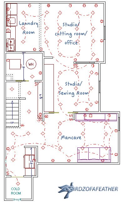 q calling all crafters help me decide the layout of my studio, architecture, craft rooms, Basement overview
