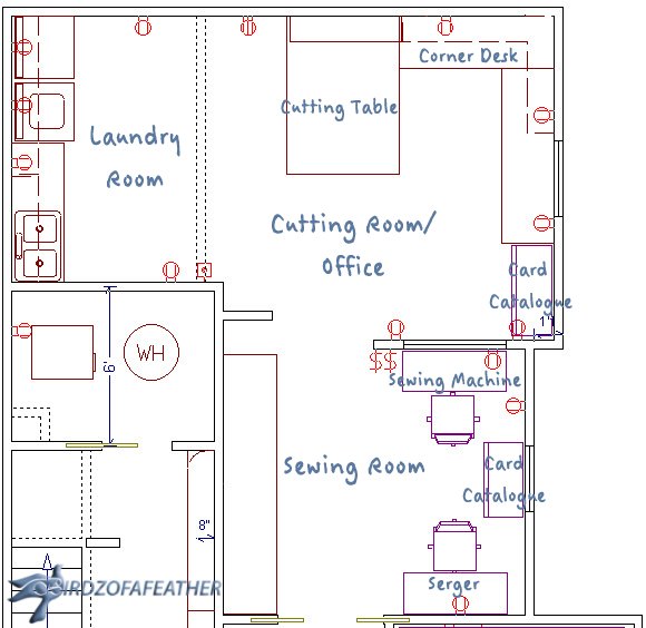 q calling all crafters help me decide the layout of my studio, architecture, craft rooms, Option 1 overview