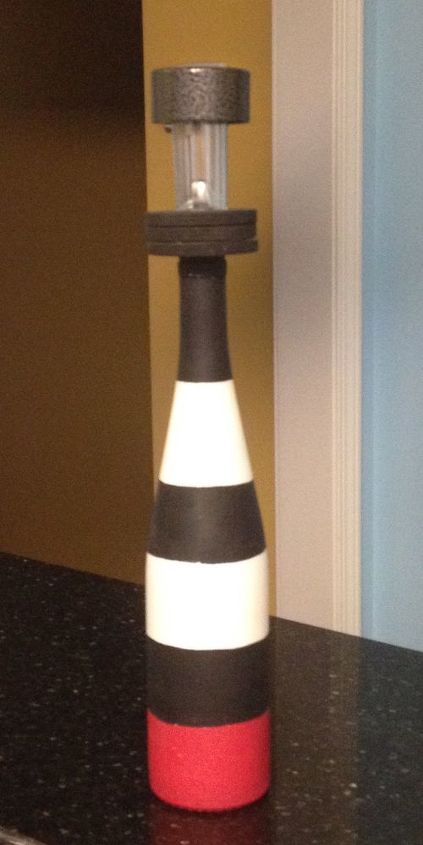 it doesn t look right what should i do to my wine bottle lighthouse, Solar light with black watch gallery