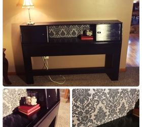 bookcase headboard to hall table, painted furniture, repurposing upcycling