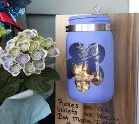 sweet flower catcher to put flowers from your kids, crafts, gardening, how to, mason jars
