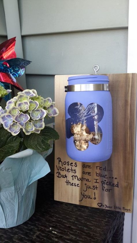 sweet mason jar flower catcher para colocar as flores dos seus filhos