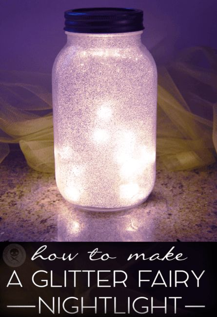 diy glitter fairy mason jar light