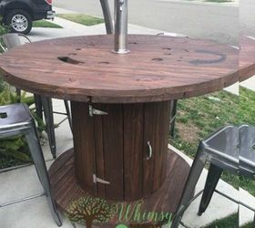 patio party cable spool upcycled with style, outdoor living, painted furniture, repurposing upcycling
