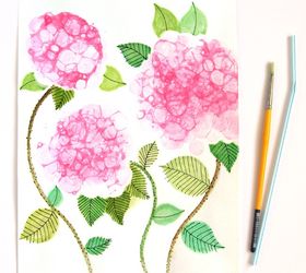bubble paint flower hydrangeas, crafts