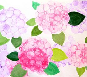 bubble paint flower hydrangeas, crafts