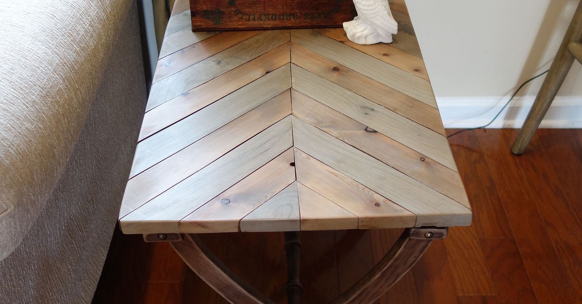 How to Build a Folding Luggage Rack to Rustic Herringbone Side Table ...