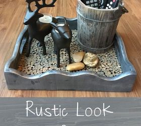 rustic look for thrift store tray, crafts, decoupage