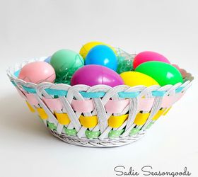 a thriftastic easter basket, easter decorations, seasonal holiday decor