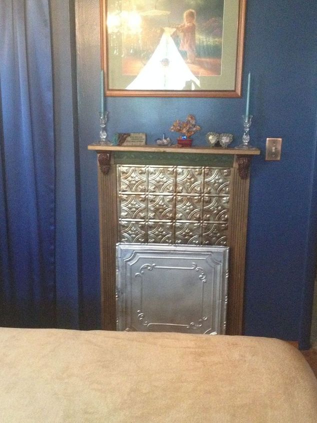 too narrow for furniture so made a faux mantle cost less than 100, fireplaces mantels, repurposing upcycling, tiling, wall decor, This is when it was all done