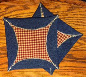 square potholder made from old jeans, crafts, how to, repurposing upcycling