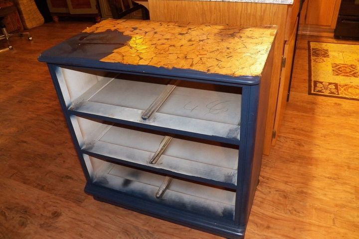 check out my lil blue chest, decoupage, painted furniture