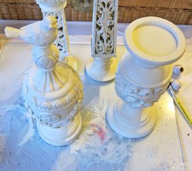 pillar candle holder and finial update, chalk paint, crafts