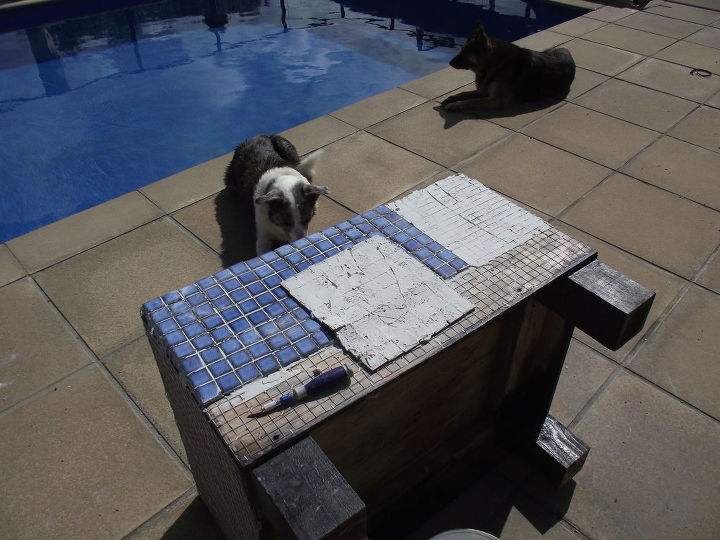 poolside chairs, diy, how to, outdoor furniture, tiling