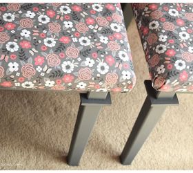 turning outdated side tables into benches, painted furniture, repurposing upcycling, reupholster