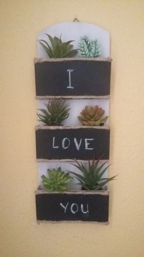 mail organizer to flower decoration, chalkboard paint, container gardening, crafts, flowers, gardening, organizing, repurposing upcycling, succulents