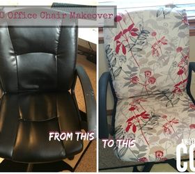20 no sew office chair makeover, painted furniture, reupholster