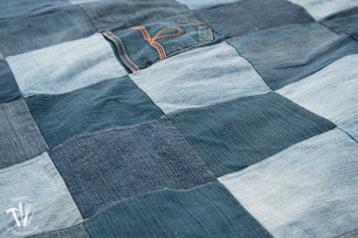 make an awesome water resistant picnic blanket from old jeans, outdoor living, repurposing upcycling, reupholster