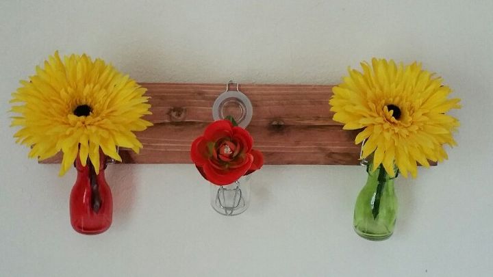 bring some spring on in flowers on the wall, container gardening, gardening, mason jars, repurposing upcycling, wall decor