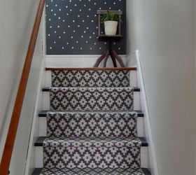 15 bold ways to redo your outdated staircase without remodeling, Lay down a colorful runner