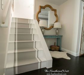 15 bold ways to redo your outdated staircase without remodeling, Go French chic with a striped border