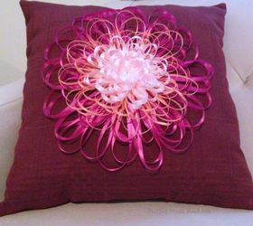 Ribbon Flower Embellished Napkin Pillow