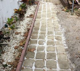 How We Made Stepping Stone Walkway From Ice Cream Buckets.