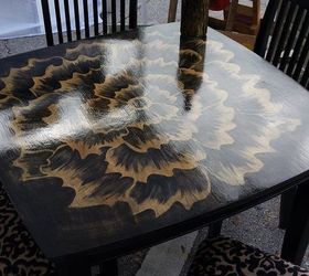 15 times stain stole the spotlight in a furniture flip, This fiery flowered dining table