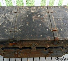 rusted vintage trunk makeover