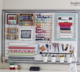 15 ways to organize every messy nook with pegboard, Use it in a craft room to organize everything