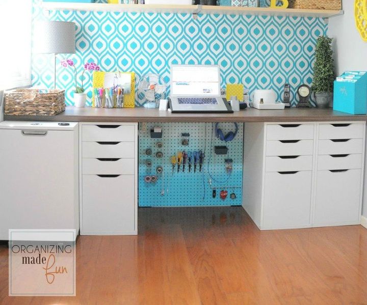 15 ways to organize every messy nook with pegboard, Or hide messy cords under your office desk