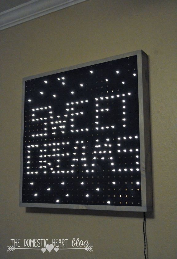 15 ways to organize every messy nook with pegboard, Make a sweet starry night light up sign