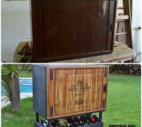 from antique storage cabinet to modern rolling bar, diy, painted furniture, repurposing upcycling, storage ideas