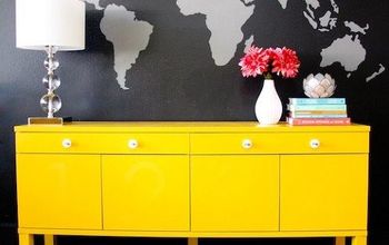 Mural de mapas DIY + aparador de IKEA mejorado