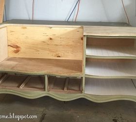 french dresser turned bench, painted furniture, repurposing upcycling