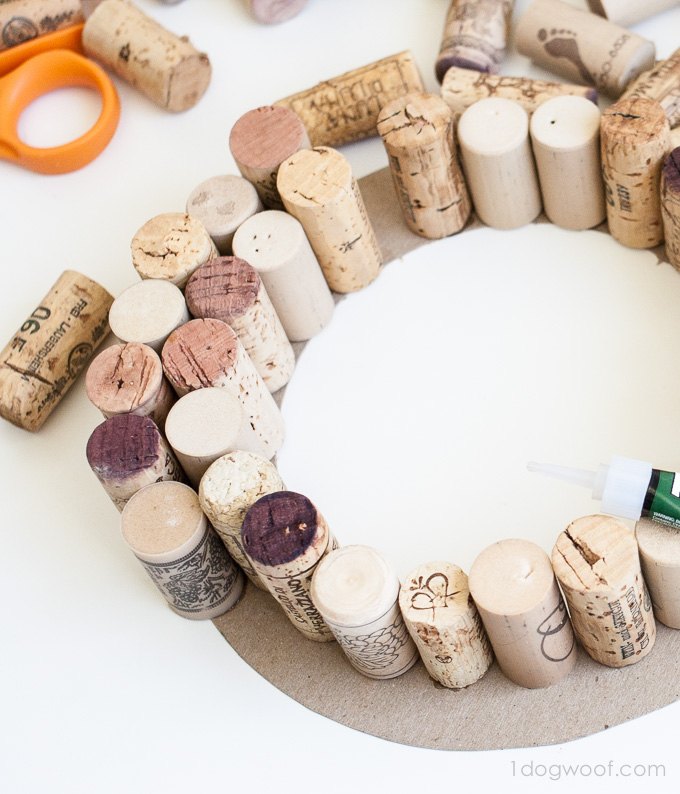 wreaths craft pumpkin cork wine repurpose, crafts, repurposing upcycling, wreaths