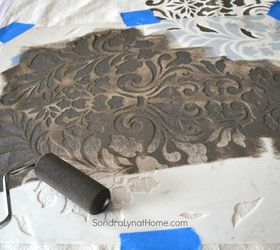 stencilled curtains from drop cloths, crafts, how to, reupholster, window treatments