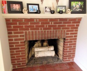 diy white washed brick fireplace, concrete masonry, fireplaces mantels, living room ideas, painting