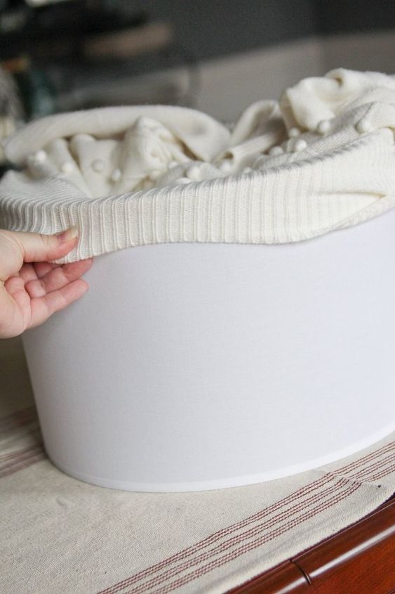 how to cozy up a lampshade with a thrift store sweater keepingcozy, home decor, lighting
