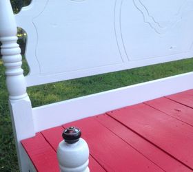 old head and footboard to bench, diy, outdoor furniture, painted furniture, repurposing upcycling