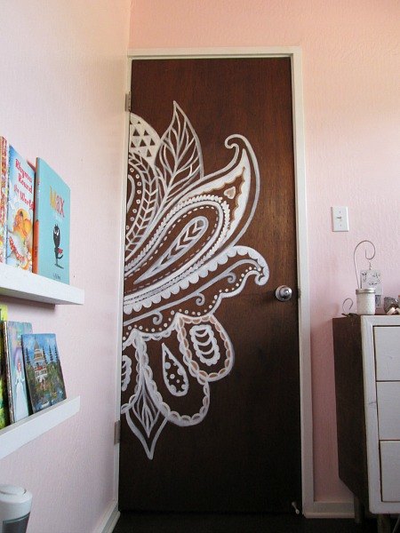 lace inspired door, doors, painting