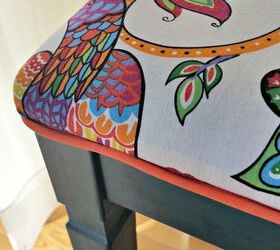 bench seat makeover, painted furniture, reupholster