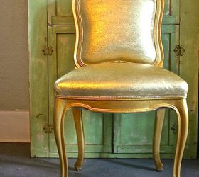 17 high end ways to use mod podge in your home, Makeover a chair with gold glitter