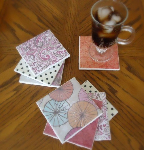17 high end ways to use mod podge in your home, Make your own set of upscale coasters