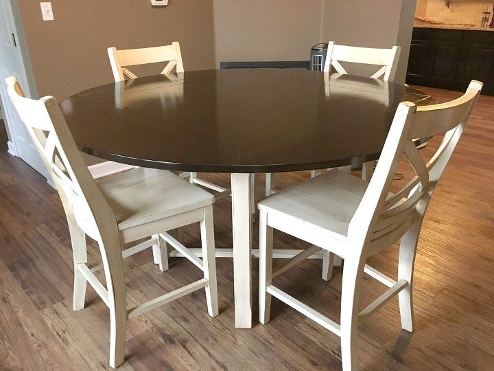 13 gorgeous ways to bring your worn kitchen table back to life, Add a two toned look by painting the legs