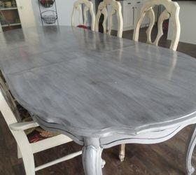 13 gorgeous ways to bring your worn kitchen table back to life, Paint it a worn weathered gray