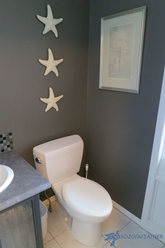 powder room makeover champagne taste on a beer budget, bathroom ideas, decoupage, doors, home improvement, painting, repurposing upcycling, shelving ideas