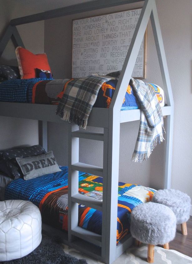 build a house bunk bed, bedroom ideas, diy, how to, painted furniture, rustic furniture, woodworking projects